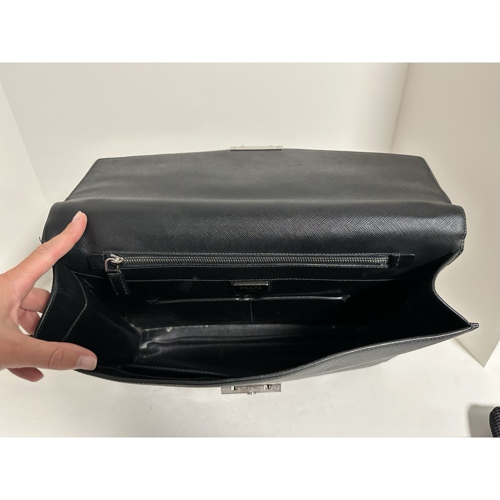 Prada, Black Leather‎ Briefcase/Document Bag - Picture 7 of 14